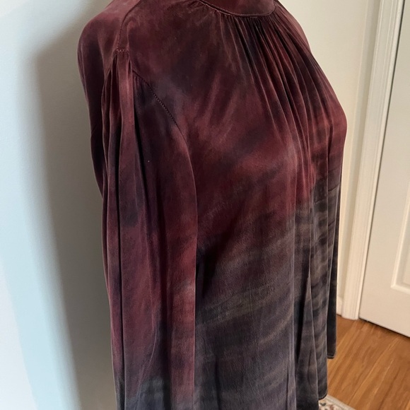Anthropologie Bella Dahl wild berry color tie dye blouse size large - Picture 3 of 6